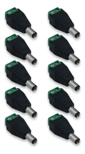 Kit 10 Conector Plug P4 Macho Com Borne P/ Cftv Camera Fonte